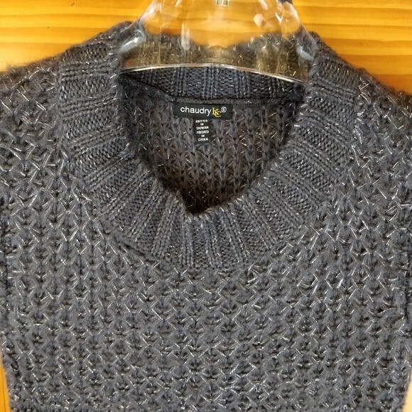 Chaudry Sweater Blue Knit Pockets Chunky Toggle Tunic Dress small - Picture 3 of 7